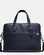 COACH®,HUDSON 5 BAG IN SIGNATURE LEATHER,Signature Crossgrain Leather,Medium,Silver/Midnight,Front View
