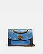 COACH®,PARKER WITH FLORAL PRINT,Leather,Medium,Brass/SLATE MULTICOLOR,Front View