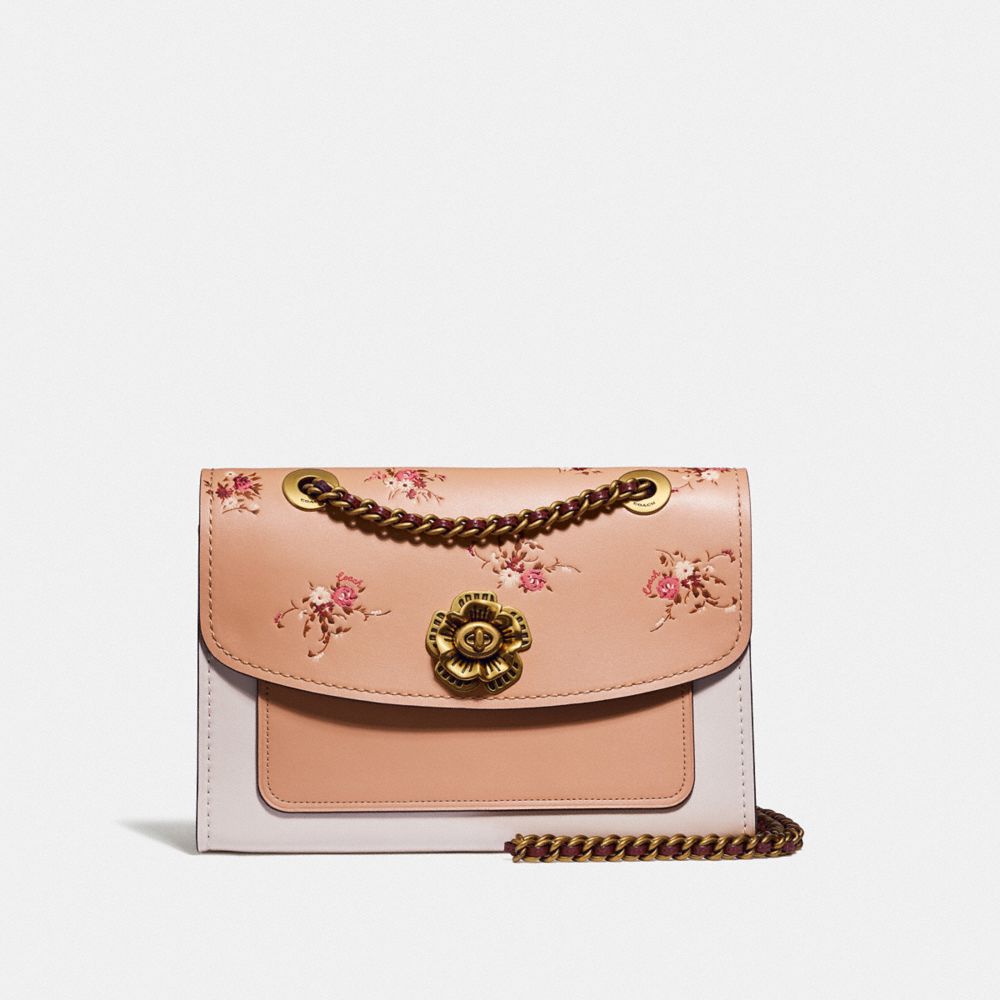 Coach floral shoulder on sale bag