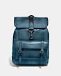 COACH®,BLEECKER BACKPACK,Leather,X-Large,Black Antique Nickel/Denim,Front View