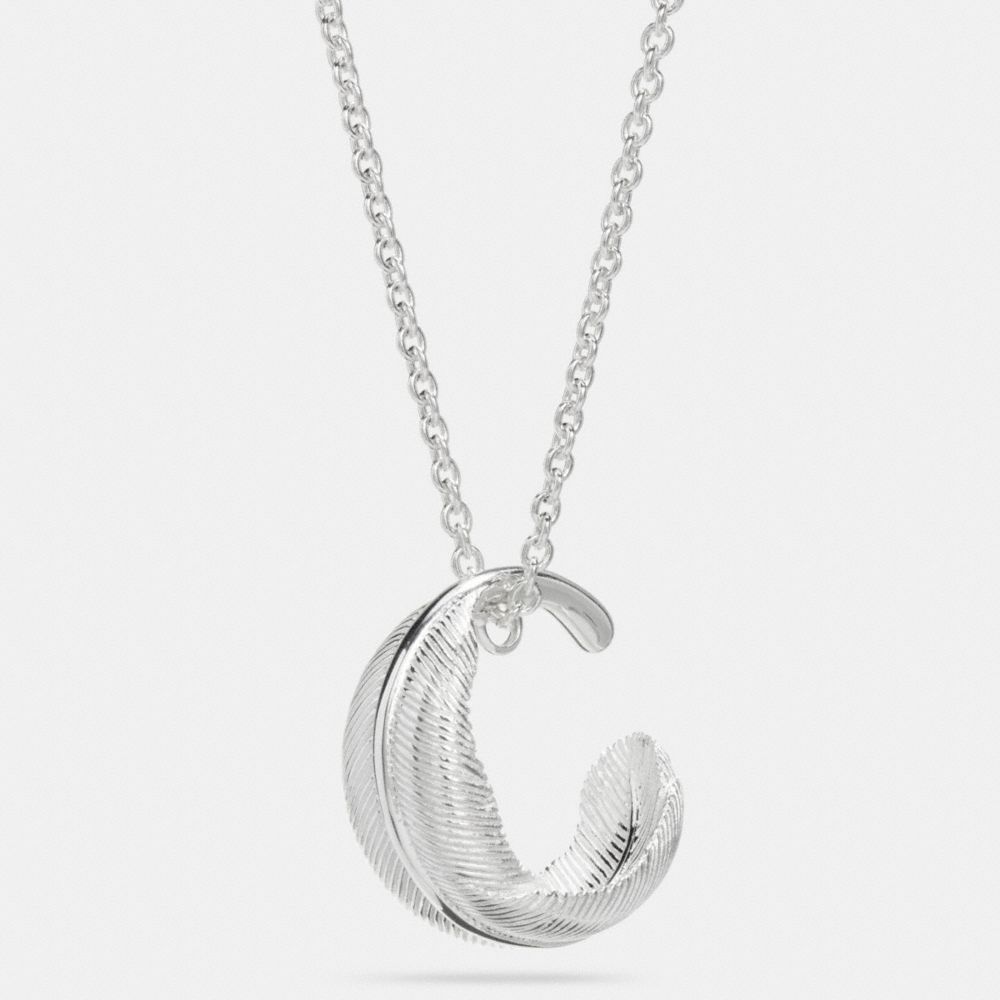 Sterling Silver Circle Feather Necklace
