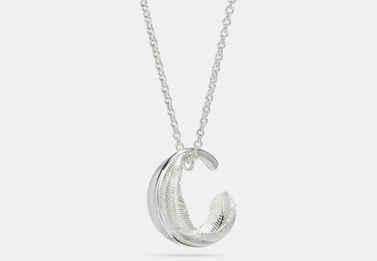 Sterling Silver Circle Feather Necklace