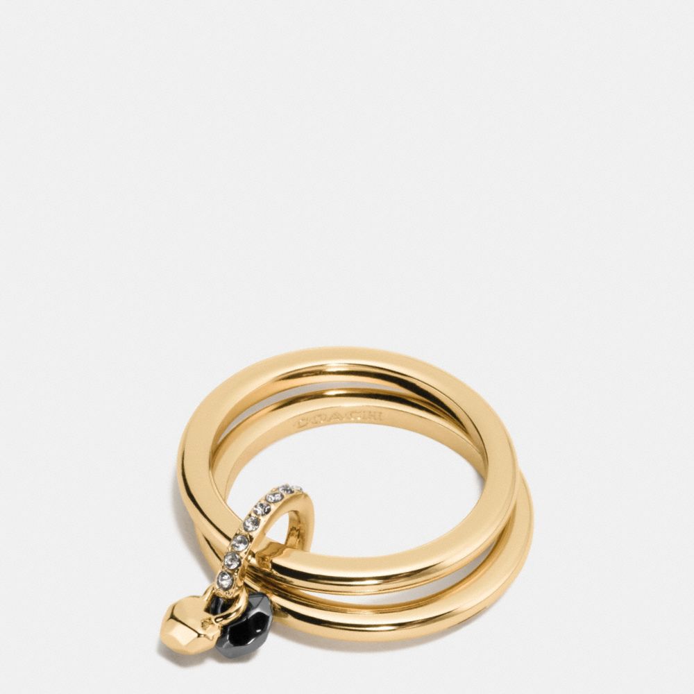 Faceted Heart Ring Set