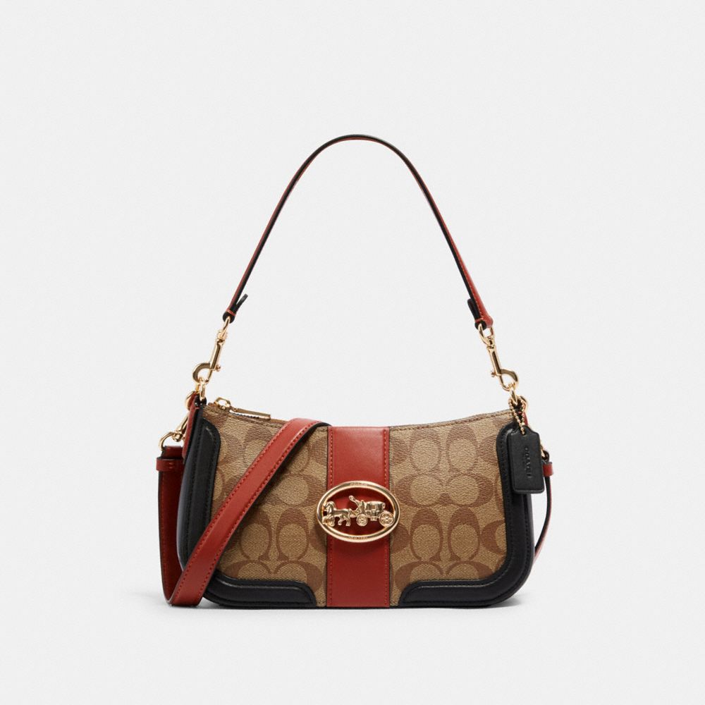 COACH® Outlet | Georgie Baguette In Colorblock Signature Canvas