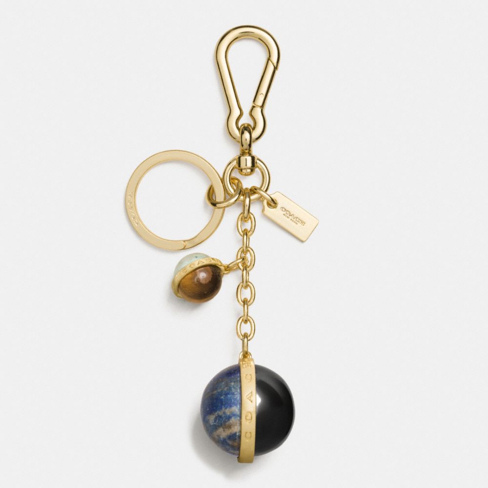 Two Tone Semi Precious Orb Bag Charm