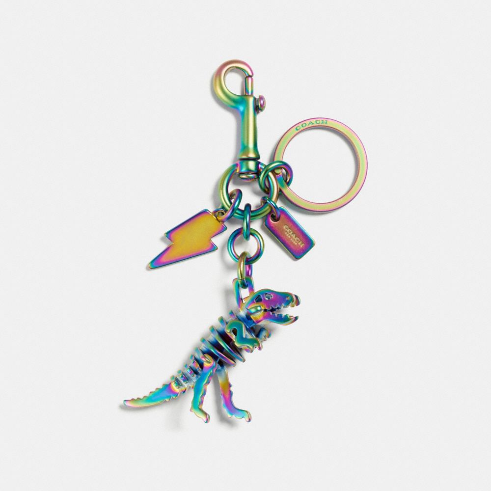 Coach, Accessories, Coach Dinosaur Oilslick Rainbow Purple Keychain