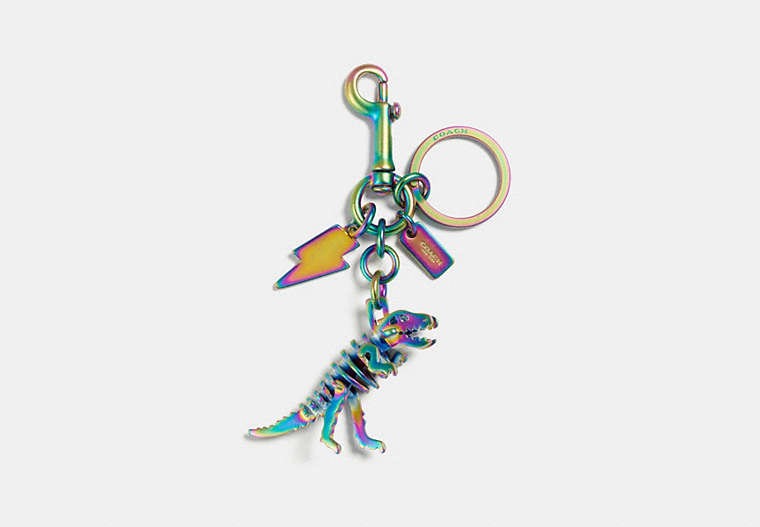 COACH®,REXY BAG CHARM,Metal,S3/Oil Slick,Front View