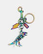COACH®,REXY BAG CHARM,Metal,S3/Oil Slick,Front View