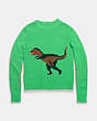 COACH®,REXY INTARSIA SWEATER,Cashmere Blend,GREEN,Front View