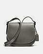 COACH®,SADDLE 23,Leather,Medium,Black Copper/Heather Grey,Front View