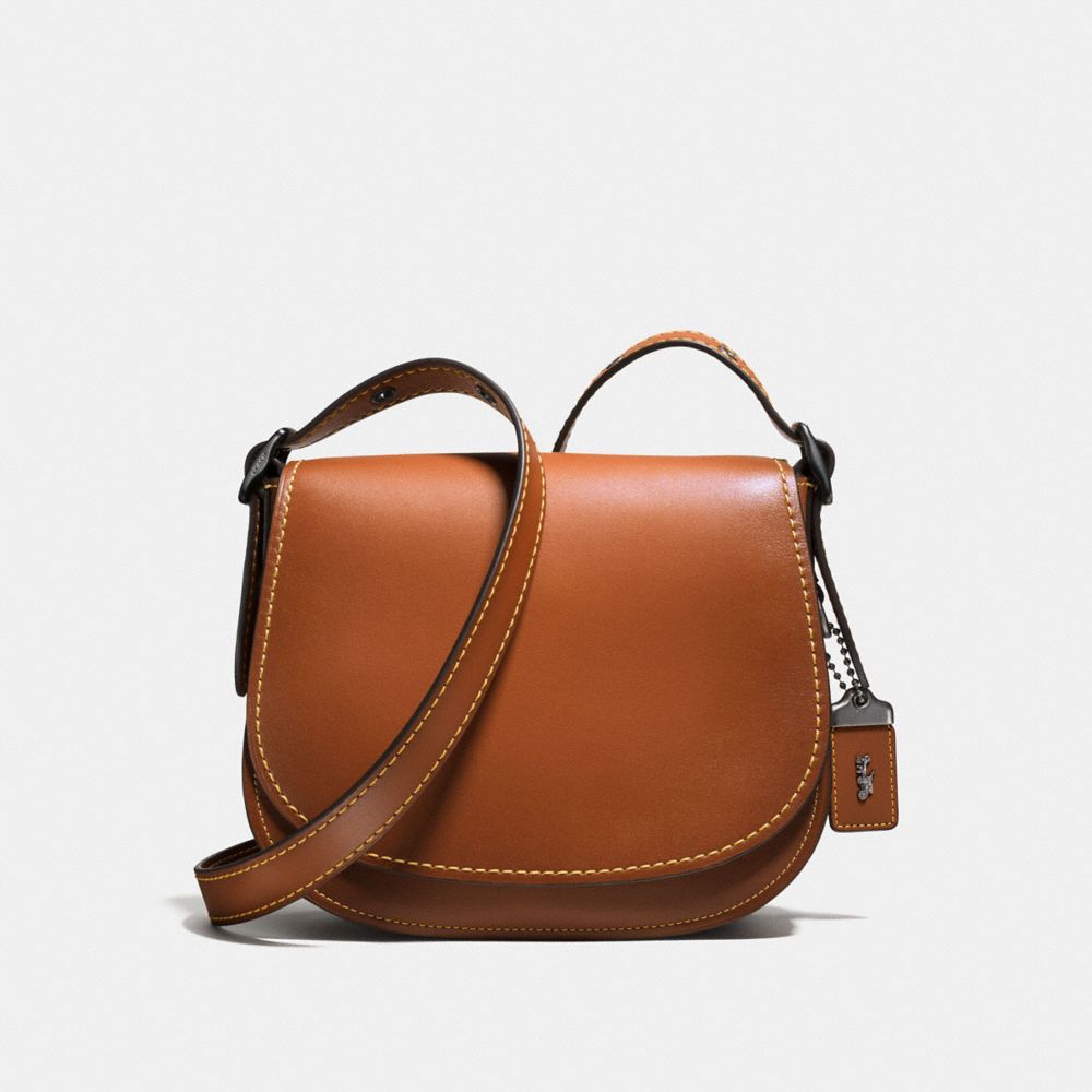 COACH®,SADDLE 23,Leather,Medium,Black Copper/1941 Saddle/Wine,Front View image number 0