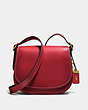 COACH®,SADDLE 23,Leather,Medium,Washed Red/Brass,Front View