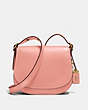 COACH®,SADDLE 23,Leather,Medium,Peony/Brass,Front View