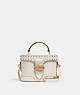 COACH®,GEORGIE GEM CROSSBODY WITH RIVETS,Leather,Mini,Gold/Chalk,Front View