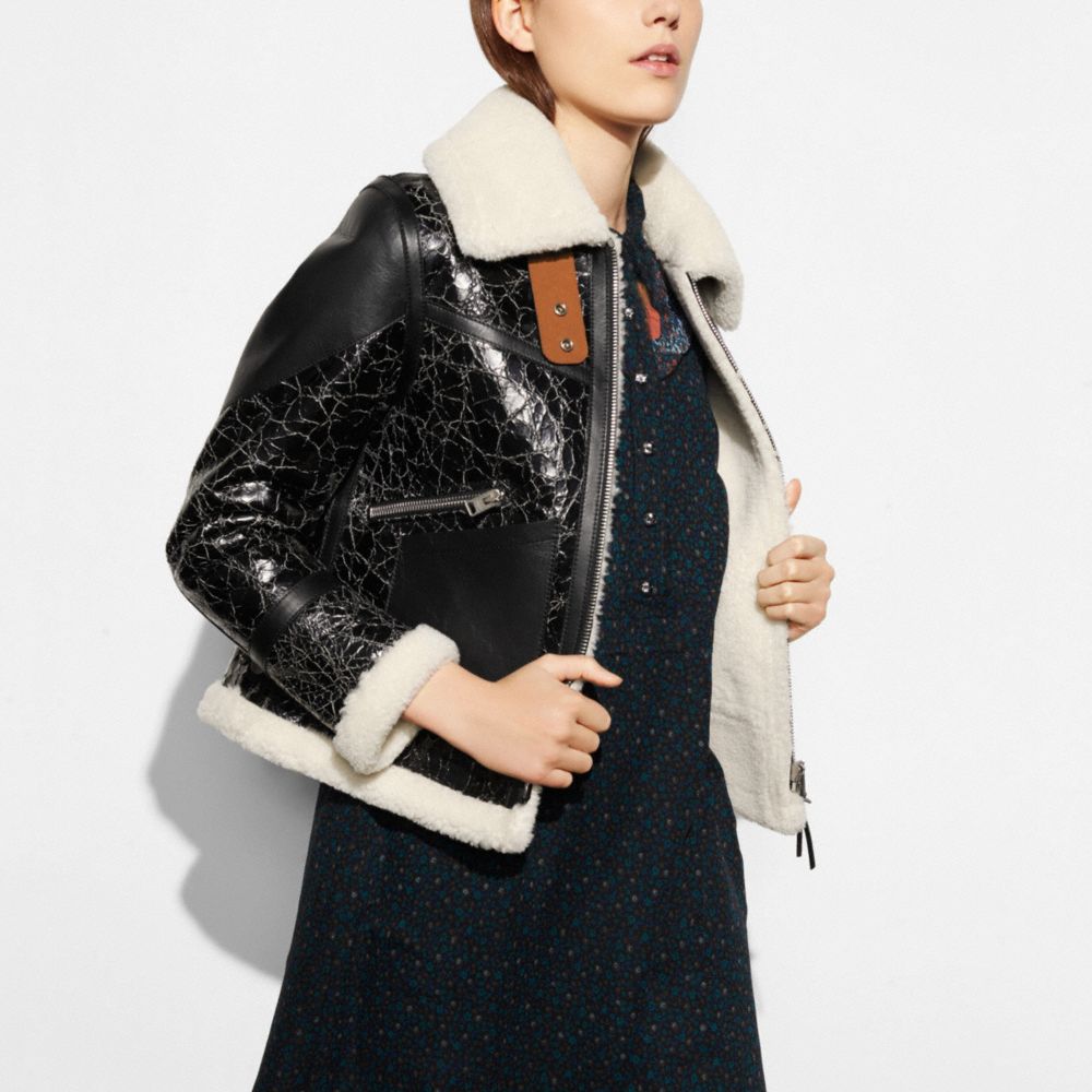 Coach shearling hotsell aviator jacket