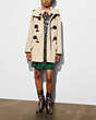 COACH®,SHEARLING TOGGLE COAT,Leather,Cream,Front View