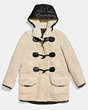 COACH®,SHEARLING TOGGLE COAT,Leather,Cream,Scale View