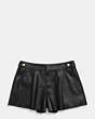 COACH®,LEATHER SHORT,Leather,Black,Scale View