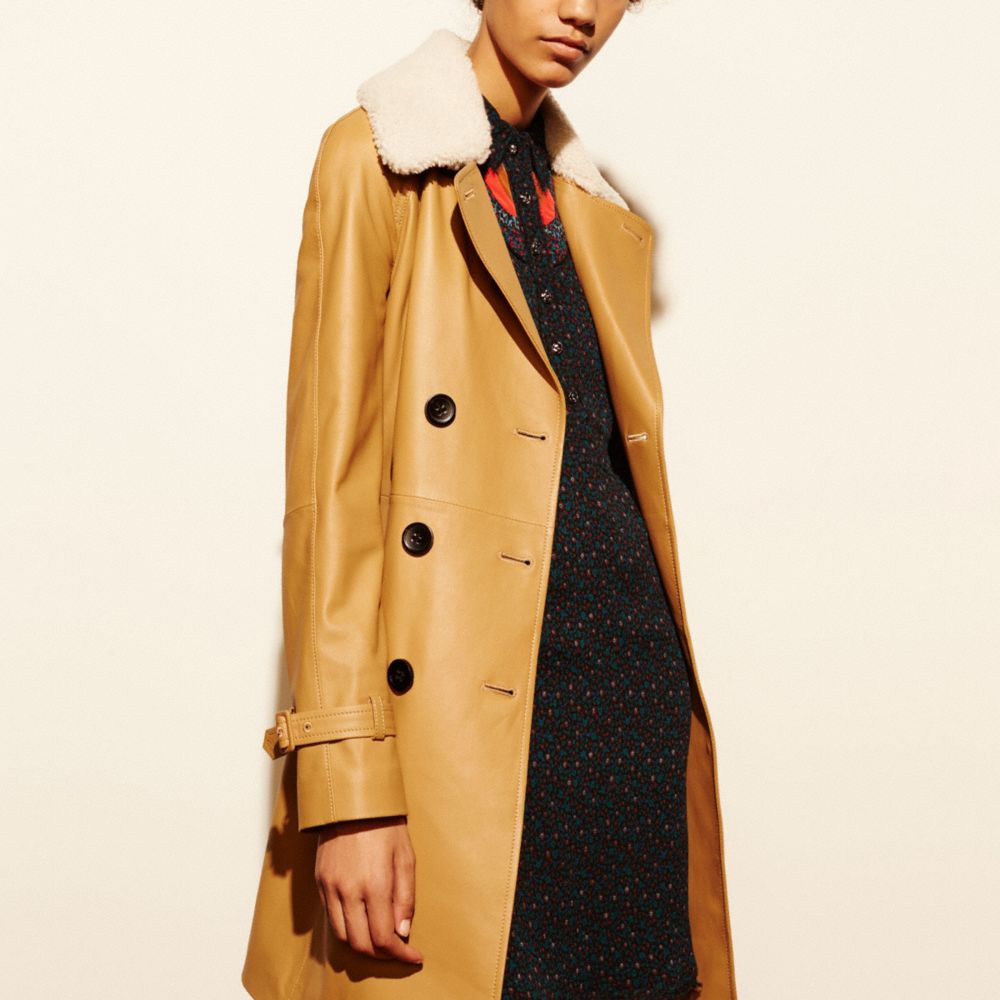 Coach leather sale trench coat