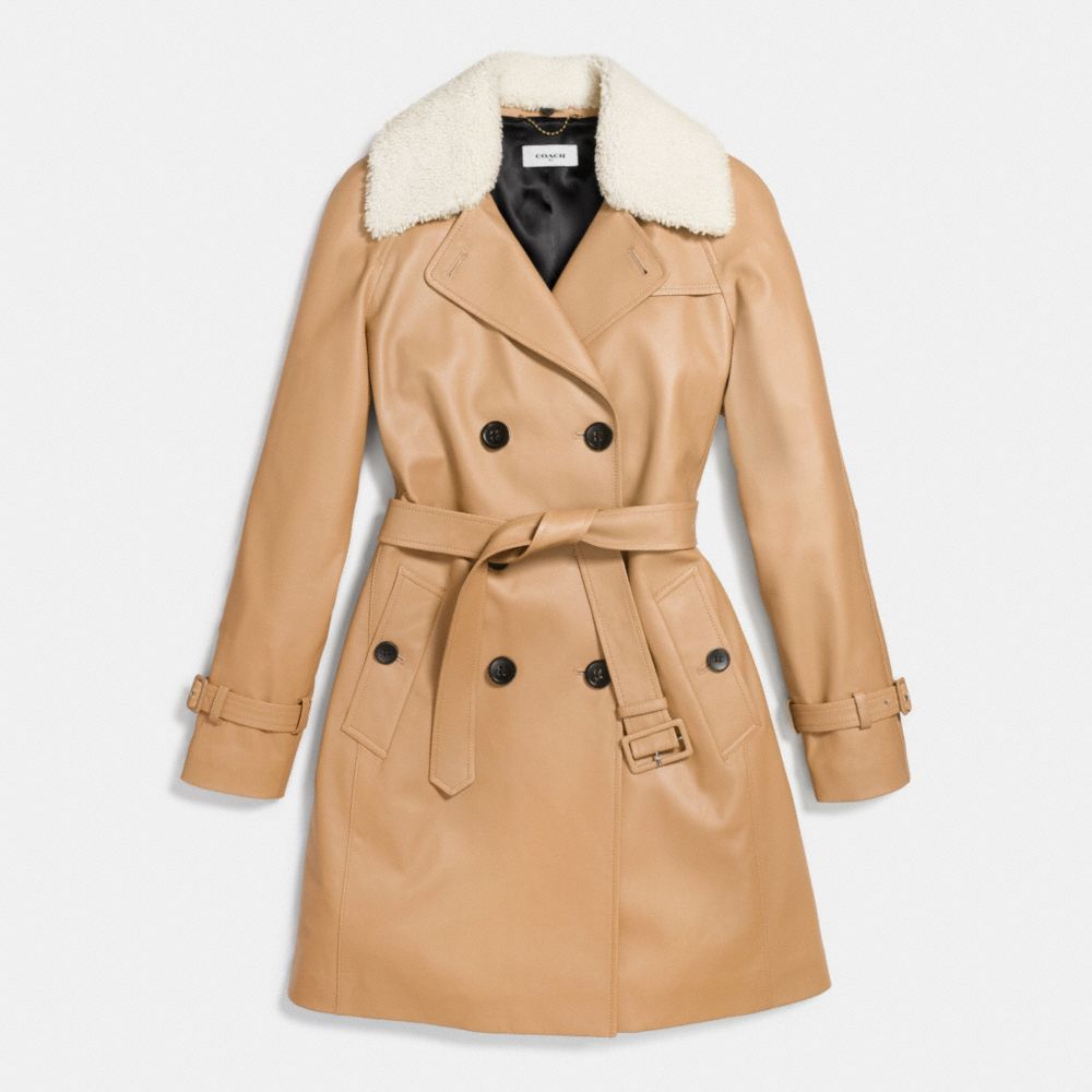 Coach leather sale trench coat