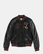 COACH®,CLASSIC VARSITY JACKET,Leather,Black,Scale View