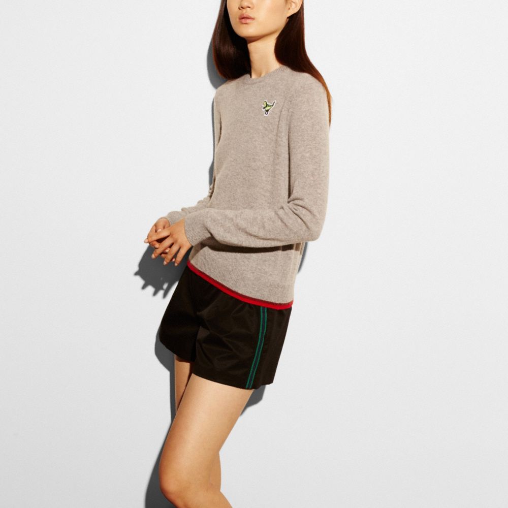 Rexy Patch Long Sleeve Crew Sweater