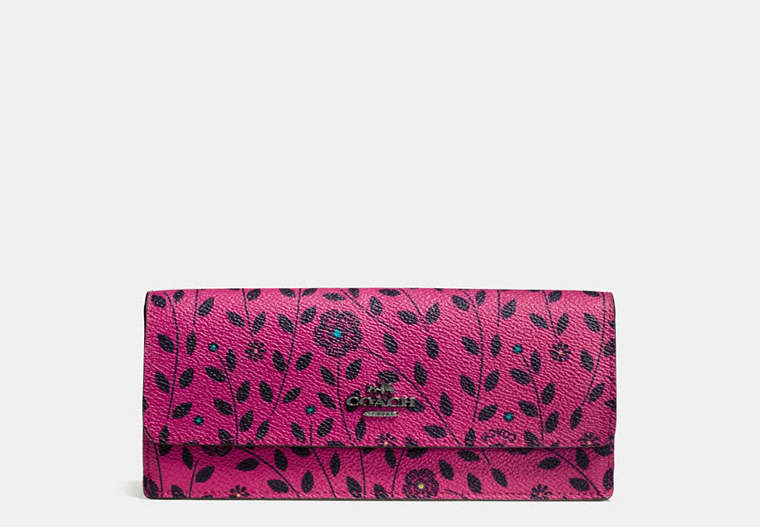 Soft Wallet In Willow Floral Print Coated Canvas