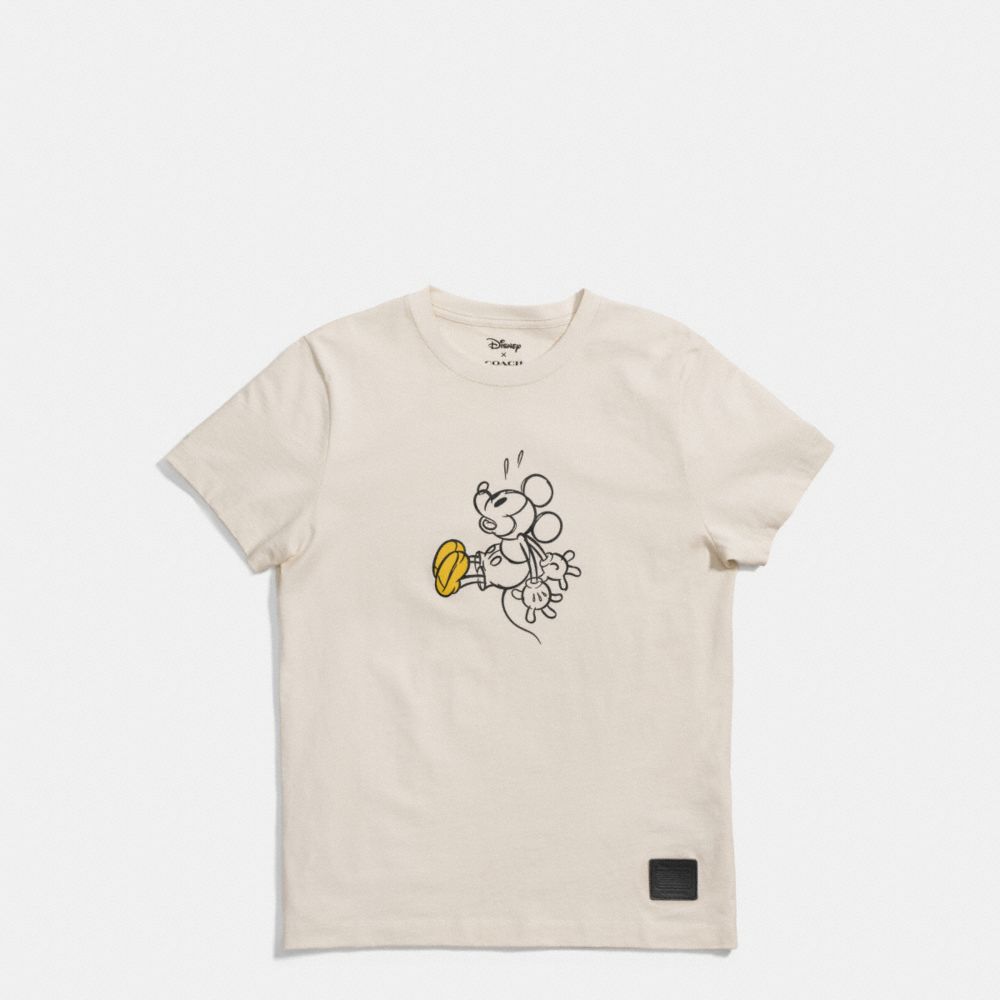 COACH®,MICKEY T-SHIRT,cotton,Cream,Front View