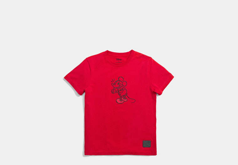 COACH®,MICKEY T-SHIRT,cotton,Red.,Front View