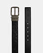 COACH®,HARNESS BUCKLE CUT-TO-SIZE REVERSIBLE BELT, 38MM,Black,Angle View