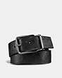COACH®,HARNESS BUCKLE CUT-TO-SIZE REVERSIBLE BELT, 38MM,Leather,Black,Front View