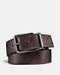COACH®,HARNESS BUCKLE CUT-TO-SIZE REVERSIBLE BELT, 38MM,Leather,MAHOGANY/MAHOGANY,Front View