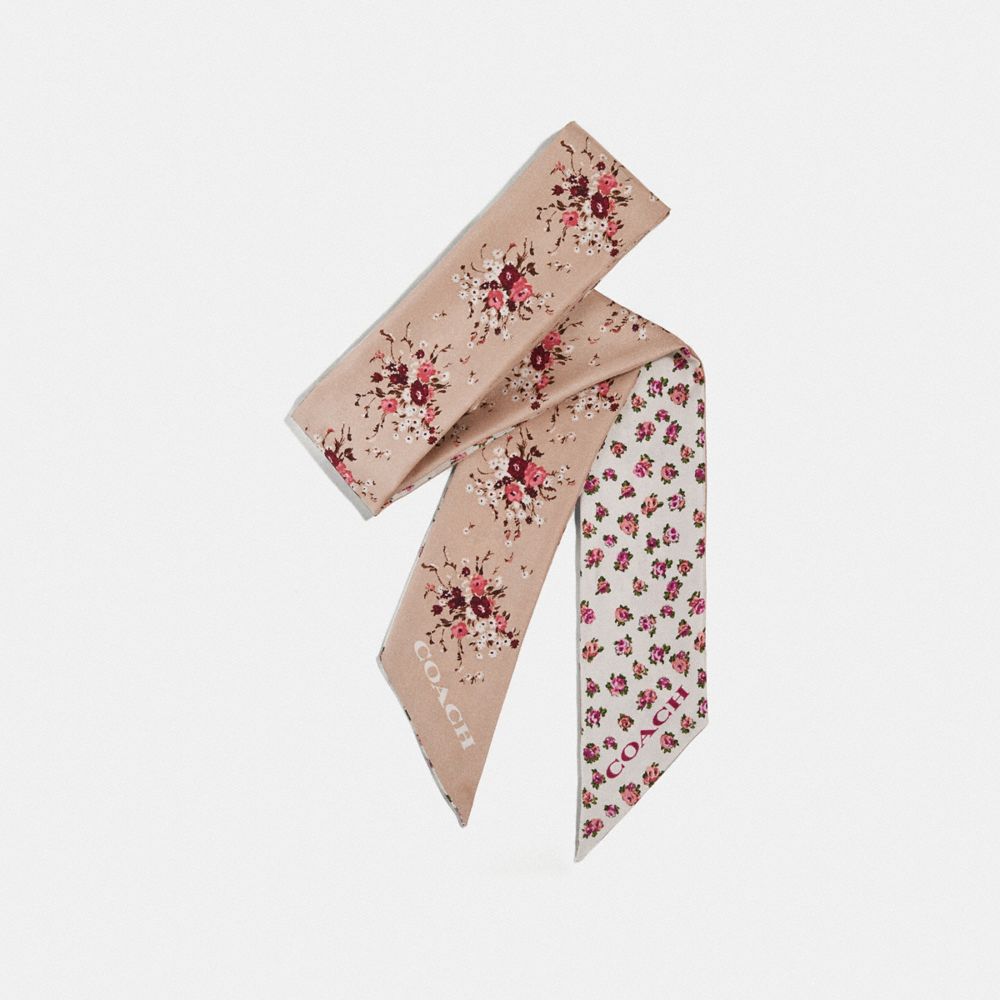 COACH®  Mini Vintage Rose Print Silk Skinny Scarf