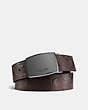 COACH®,PLAQUE BUCKLE CUT-TO-SIZE REVERSIBLE BELT, 38MM,Leather,MAHOGANY/MAHOGANY,Front View