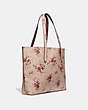 COACH®,HIGHLINE TOTE WITH FLORAL PRINT,pvc,Gold/Beechwood,Angle View