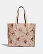 COACH®,HIGHLINE TOTE WITH FLORAL PRINT,pvc,Gold/Beechwood,Back View
