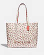 COACH®,HIGHLINE TOTE WITH FLORAL PRINT,pvc,Gold/Chalk,Front View