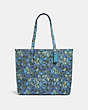 COACH®,HIGHLINE TOTE WITH FLORAL PRINT,pvc,Silver/Slate,Front View