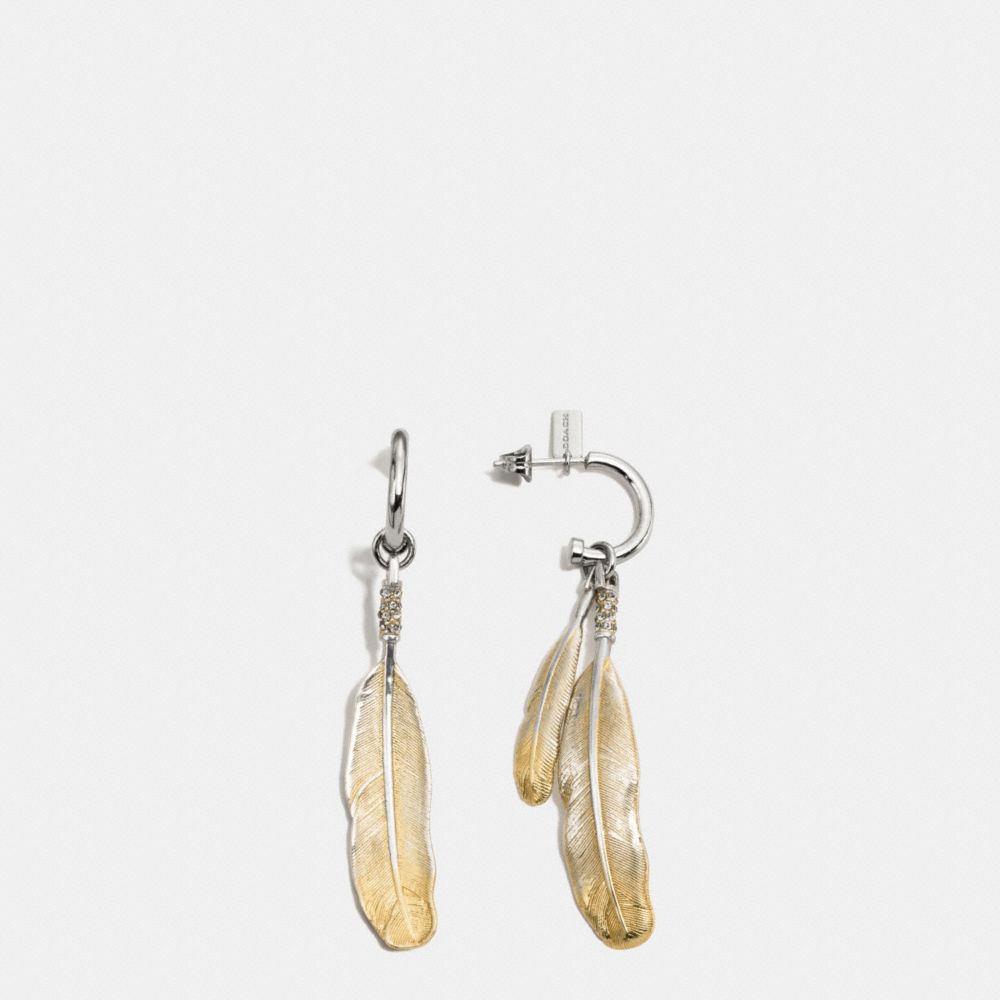 Gilded Drop Feather Earrings