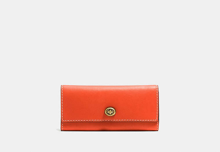 COACH®,TURNLOCK WALLET,Leather,OL/Pepper,Front View