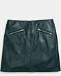 COACH®,LEATHER SKIRT,Leather,BOTTLE GREEN,Scale View