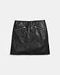 COACH®,LEATHER SKIRT,Leather,Black,Front View