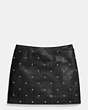 COACH®,STAR STUD LEATHER MINI SKIRT,Leather,Black,Scale View