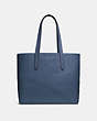 COACH®,HIGHLINE TOTE,Leather,Large,Silver/DARK DENIM,Back View