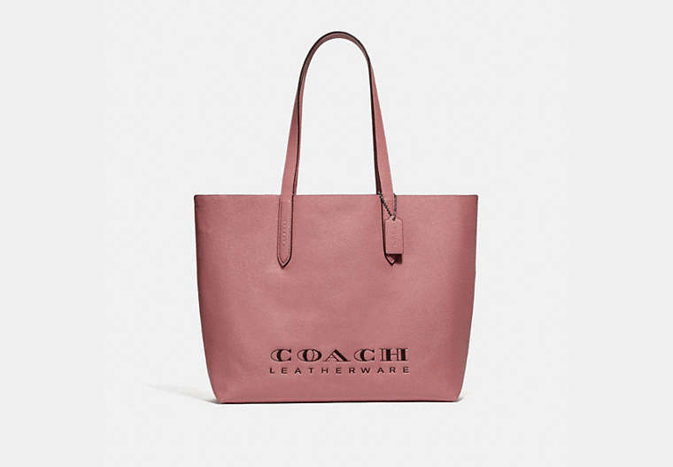 COACH®,HIGHLINE TOTE,Leather,Large,Silver/Light Blush,Front View
