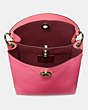 COACH®,CHARLIE BUCKET BAG,Pebbled Leather,Large,Brass/Confetti Pink,Inside View,Top View
