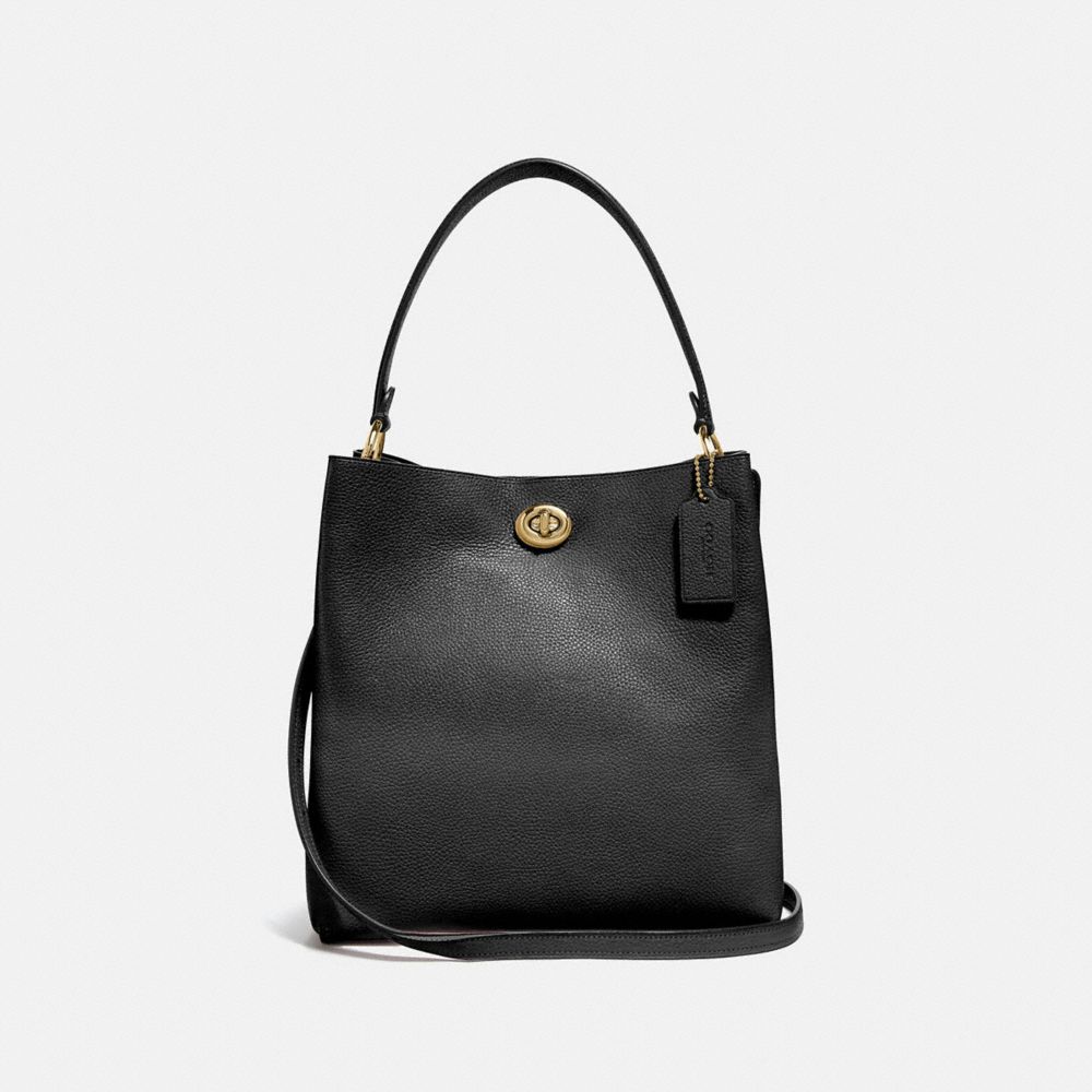 COACH®,CHARLIE BUCKET BAG,Large,Gold/Black,Front View