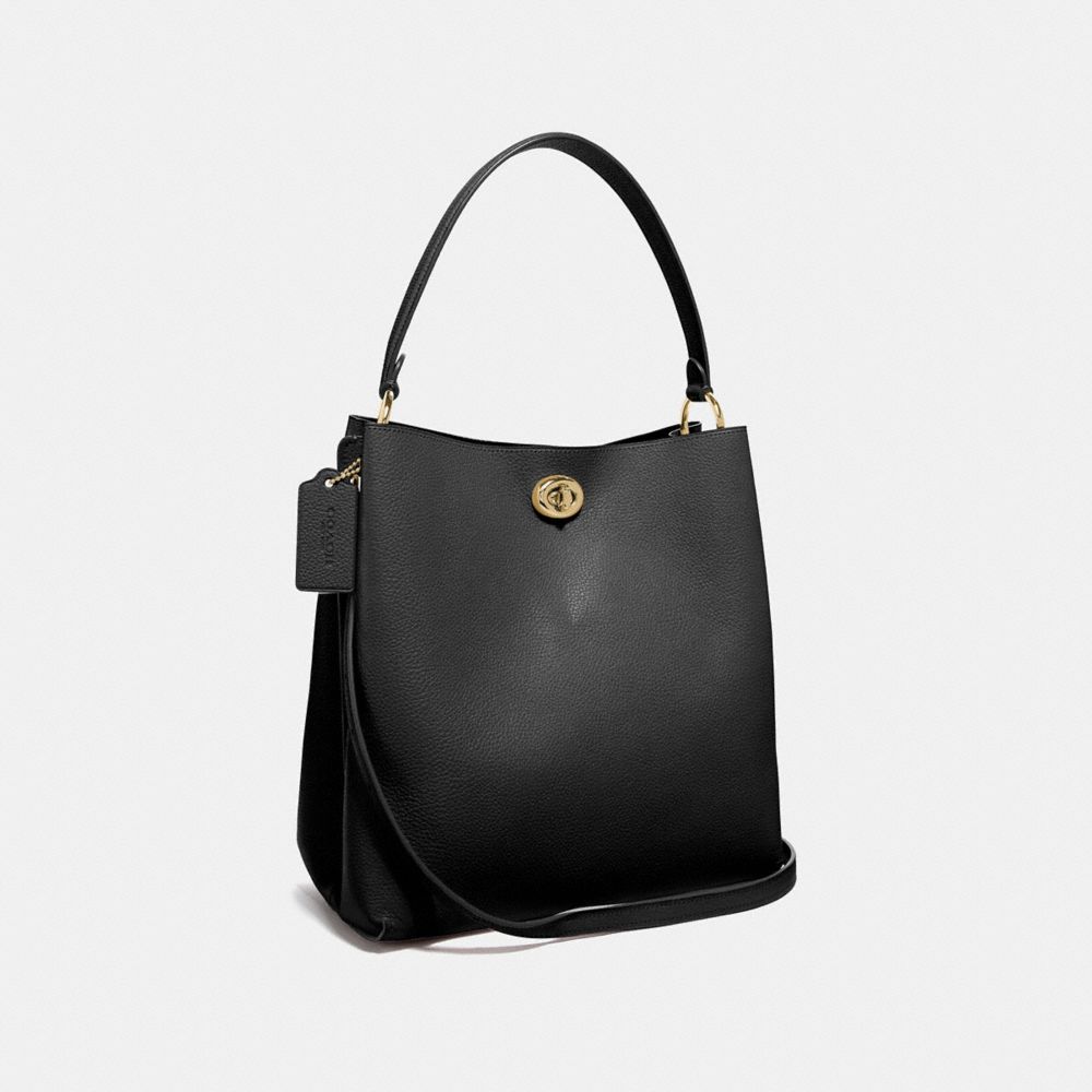 COACH®,CHARLIE BUCKET BAG,Large,Gold/Black,Angle View