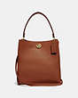 COACH®,CHARLIE BUCKET BAG,Pebbled Leather,Large,Gold/1941 Saddle,Front View