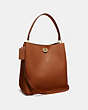 COACH®,CHARLIE BUCKET BAG,Pebbled Leather,Large,Gold/1941 Saddle,Angle View